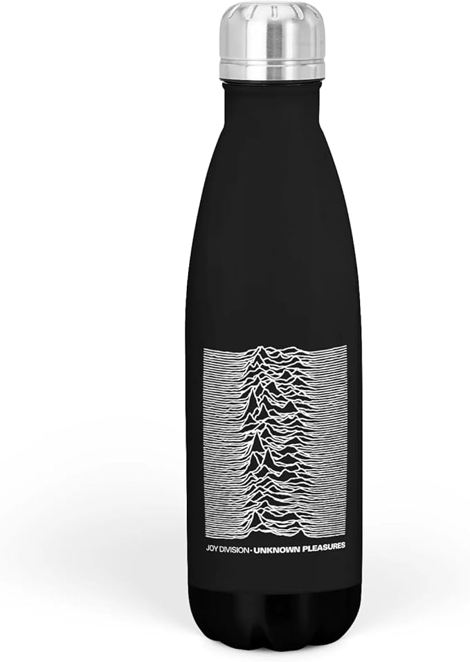 Rocksax Joy Division Unknown Pleasures Vacuum Insulated Stainless Steel Water Bottle – 16.9 fl oz Hot and Cold Rock Band Collectible Drink Bottle – 500 mL Capacity