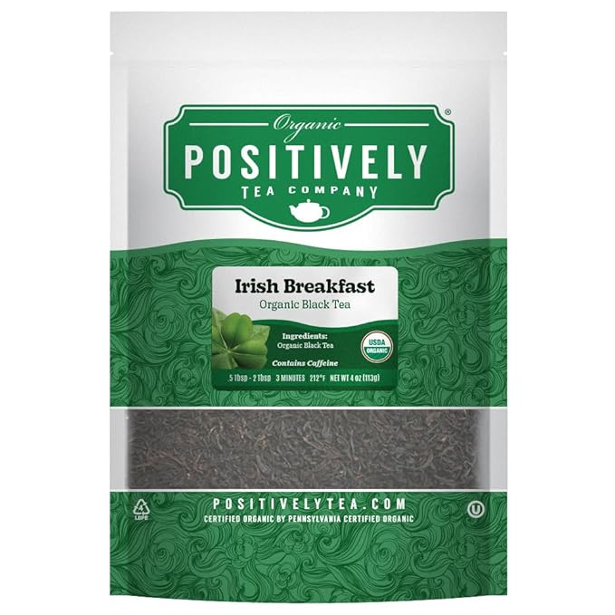 Organic Positively Tea Company, Irish Breakfast Black Tea, Loose Leaf, 4 Ounce