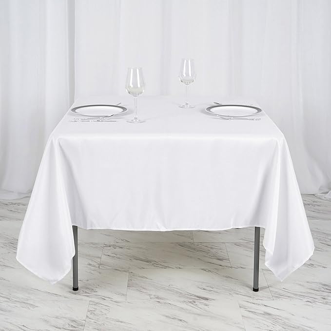Efavormart 70" Square Linens Wholesale Linens Polyester Square Linen Tablecloth for Wedding Banquet Party Restaurant - White