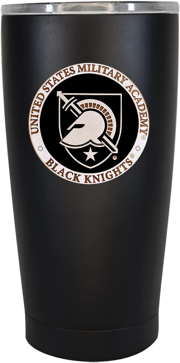 Heritage Pewter United States Military Academy 15 oz. Tumbler - Black | Durable Insulated Tumbler Cup for Cold & Hot Drinks | Thermal Travel Mug for Coffee | Intricately Crafted Metal Pewter Inlay