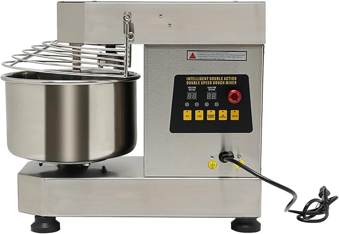 10L/11Qt Commercial Food Mixer, 750W Rotating Bowl Dough Kneading Machine Adjustable Speed Electric Dough Kneading Machine for Bread Pizza Making Cream Eggs Whipping