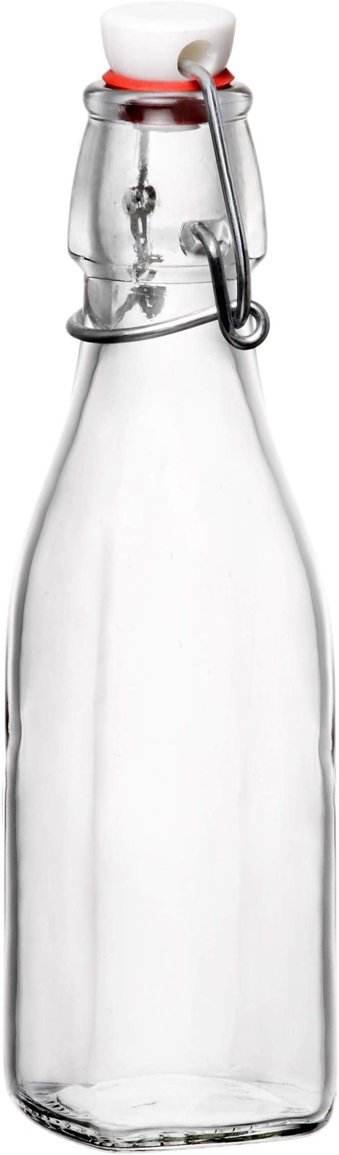 Bormioli Rocco Swing Bottle - 8.5 oz, Recyclable Glass with Airtight Seal - BPA-Free & Dishwasher Safe - Ideal for Infused Drinks, Juices, Oils - Leakproof, Odor Proof, Stain Proof Food Storage