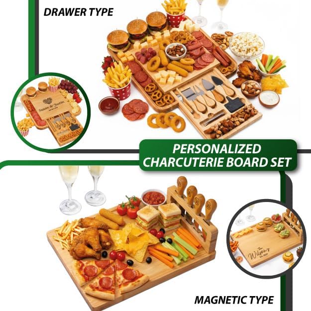 Personalized Charcuterie Board, Christmas Gifts for Couples 2025, Custom Engraved Cutting Board for Anniversary, Engagement, New Home (Couple)