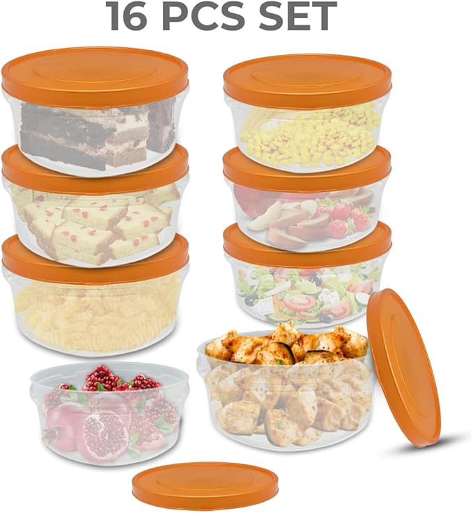 Large Food Storage Container 135 oz and 96 oz,Count 8 Plastic Food Storage Canisters Flour, Sugar, Baking Supplies Meal Prep BPA-Free (Golden)2.8L/4L