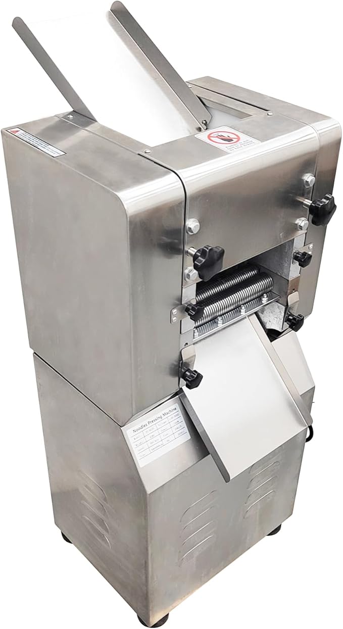 Commercial Electric Noodle Machine High-speed Press Dough Machine with 1mm & 2mm Cutters for Pasta,Dumpling Skin,Noodle,Bread Electric Dough Sheeter 1.5KW 110V