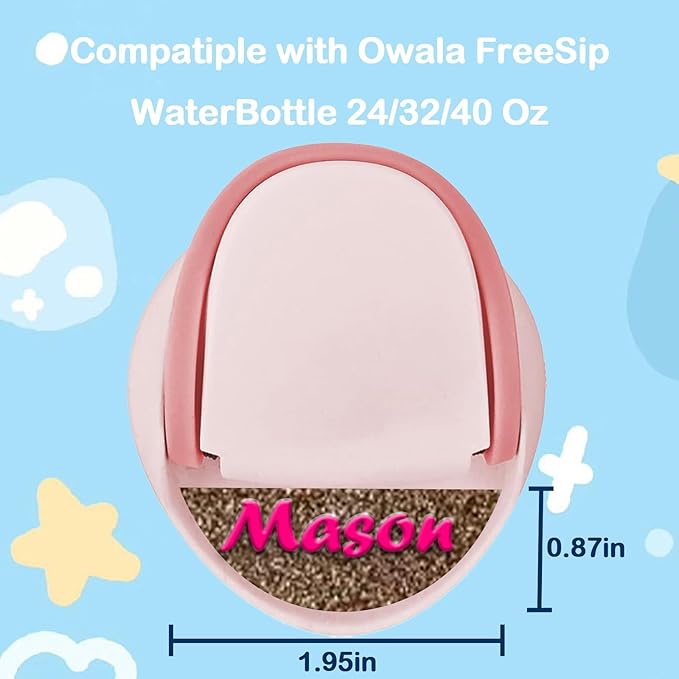 Personalized 3D Name Plate for Owala Water Bottle 24oz 32oz 40oz,Custom Name Tag for Owala Freesip Topper,Owala Accessories Make Ideal Gifts for Kids