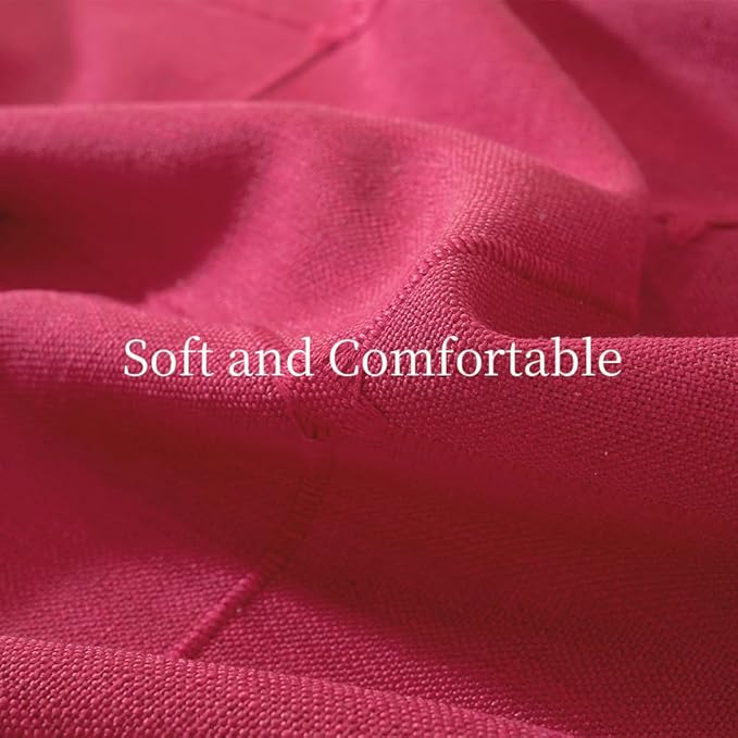 Zobesta Red Table Cloth Round Tablecloth 53 inch, Washable Farmhouse Soft Boho Christmas Round Table Cloth Tablecloth for Outdoor, Party, Holiday, Picnic, Dining