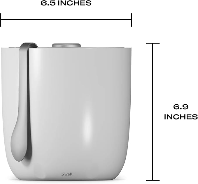 S'well Ice Bucket with Tongs, 68oz, Angel Food