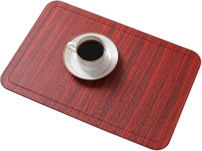 Placemats Anti-Slip Decoration Pad Heat- Tablemat Dishes Coaster Tableware Mat for Table(Red)