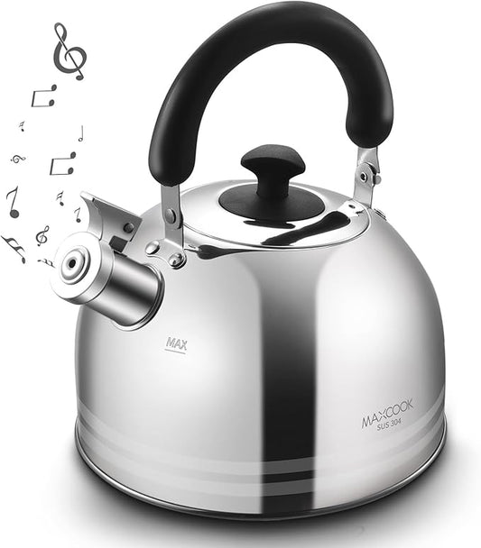 Tea Kettle, 5.7QT 6L Whistling Tea Kettle for Stove Top, 304 Stainless Steel Tea pot, Large Teapot for stovetop, Camping Kettle for Boiling Water (Mirror Polish)