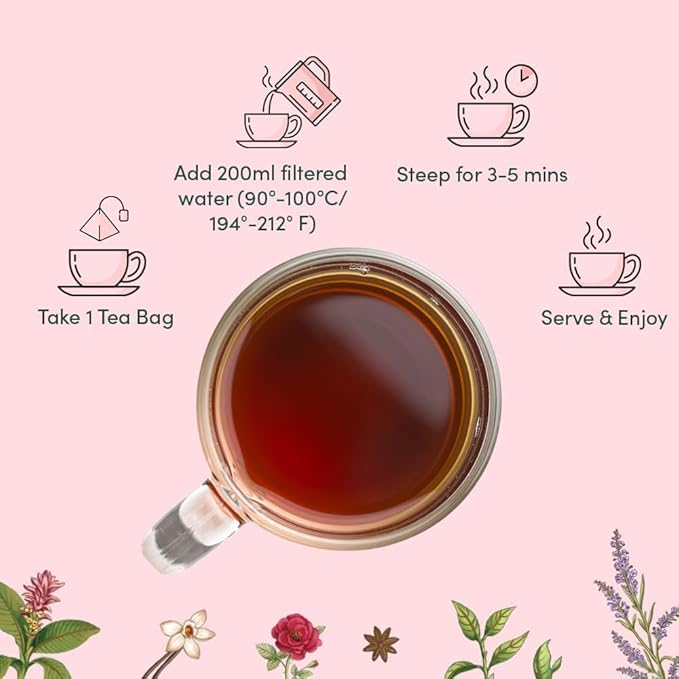 VAHDAM, Assorted Chai Tea Variety Pack (6 Delicious Flavors, 36 Eco Friendly Pyramid Tea Bags) Caffeinated, Gluten Free, Non GMO | Indian Masala Chai Tea Blends | Tea Gift Set for Men and Women