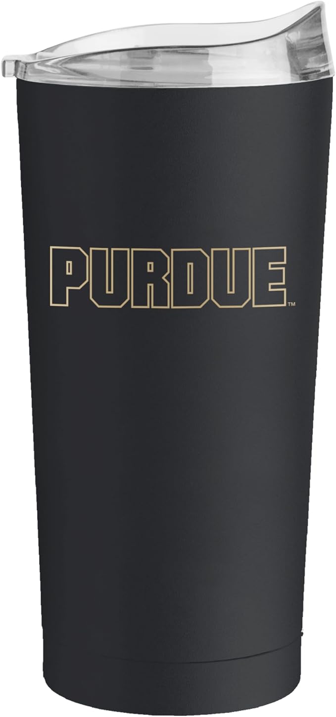 Logo Brands NCAA 20 oz Powder Coat Stainless Tumbler -Double-Wall Insulated Everday Tumbler for Hot or Cold Drinks, High Lip Lid, Team Color