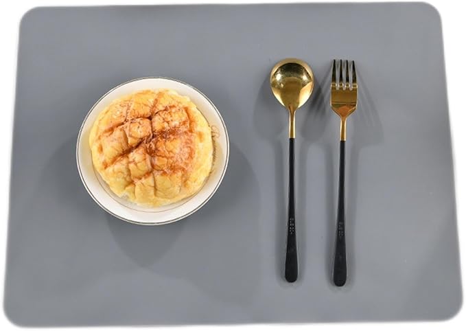Set of 1/4/6/10 Silicone Placemat Food-Grade Non-Slip Waterproof Dining Countertop Protector Kitchen Counter Baking mat(Silicone Grey,30X40CM_1PCS)