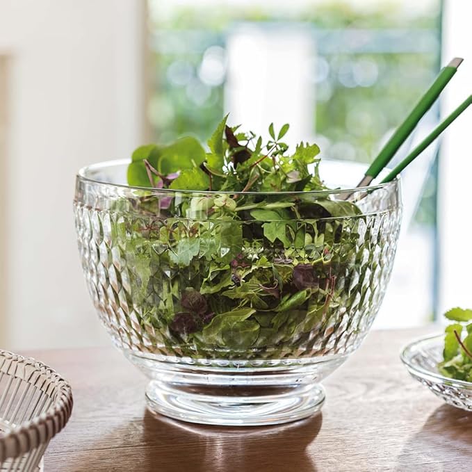 Villeroy & Boch Boston Dish, Decorative Salad Bowl for Parties and Brunches, Crystal, Transparent, Glass
