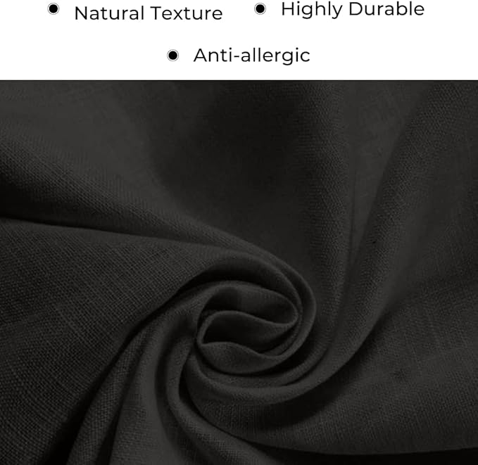D'Moksha Homes Linen Black Table Runner 108 Inches Long - 100% Pure Linen Dining Table Runner 14 x 108 Inch for Spring, Easter - Machine Washable