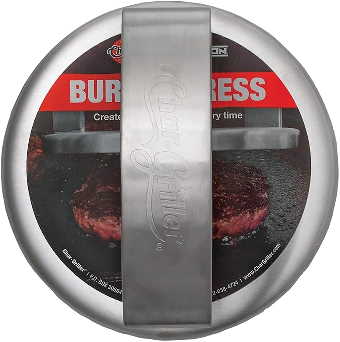 Char-Griller 8813 Flat Iron Griddle Burger Press Outdoor Kitchen Accessory