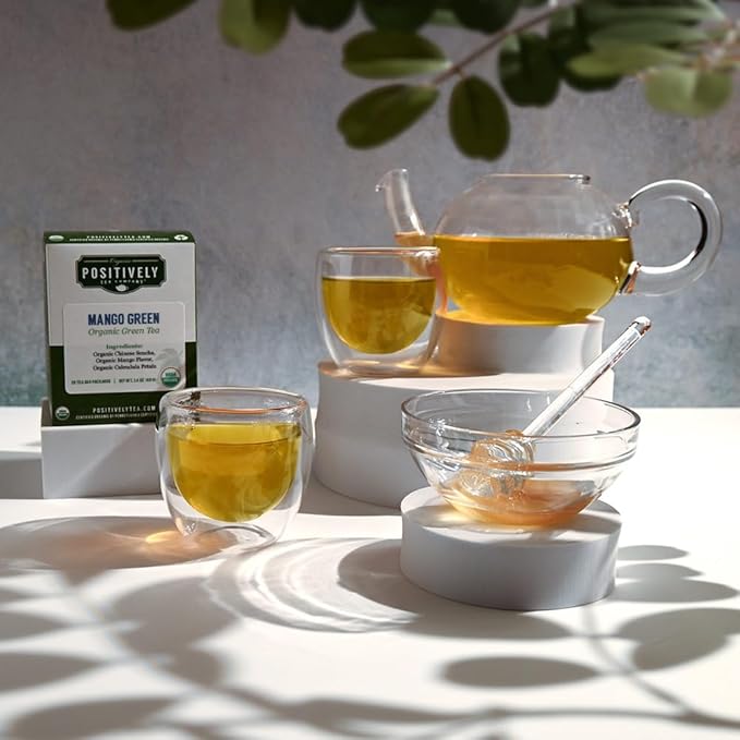 Organic Positively Tea Company, Mango Green Tea Bags, 20 Count