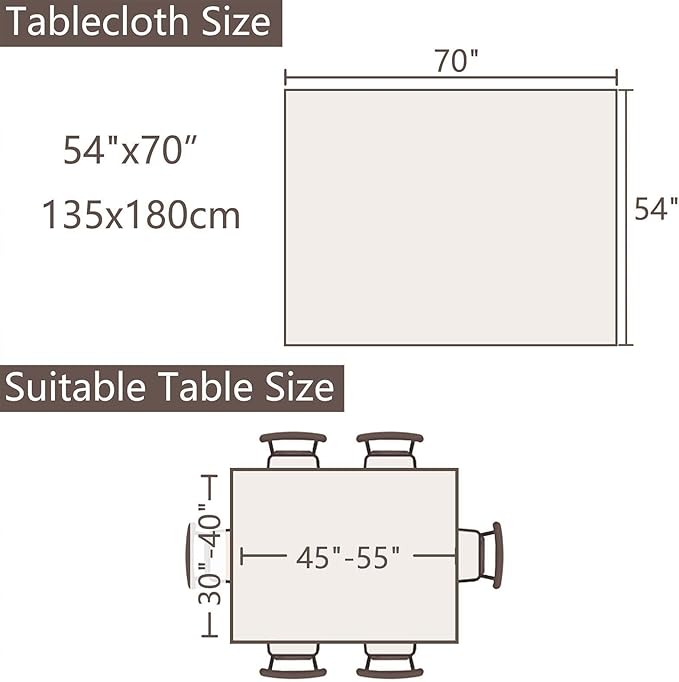 SIELUNO Rectangle Table Cloth Rustic Farmhouse Tablecloth Heavy Duty Cotton Linen Waterproof Wrinkle Free Table Cloths for Kitchen and Dining Room-Hollow Ivory-Rectangle, 54"x70", 4-6 Seats