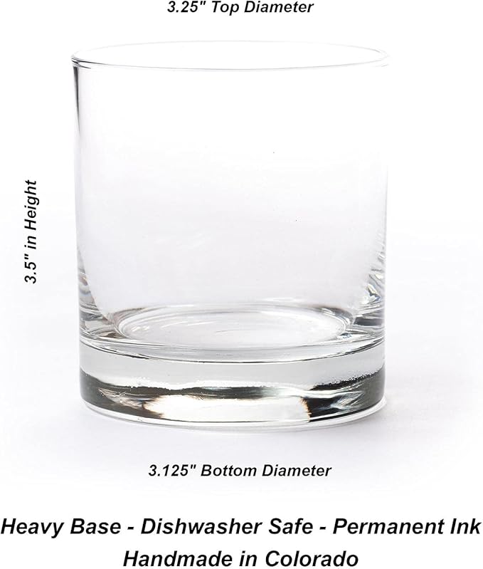 Black Lantern Set of 2 Whiskey Glasses Old Fashioned Glasses for Cocktails Whisky Scotch and Bourbon, Two Premium 11oz. Tumbler Glasses with Mountain and Clouds Screen Printed Design