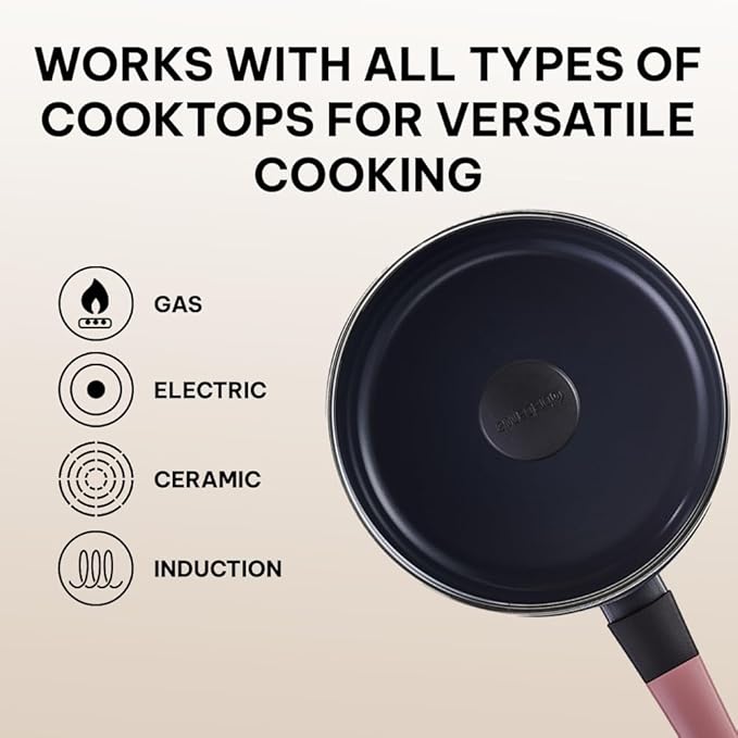 Brabantia Tasty+ 9.5” Nonstick Ceramic Sauté Pan with Lid – PFAS/PFOA/PTFE Free, 2.5 Qt Deep Skillet for Healthy Cooking, Stay-Cool Handle, All Stovetop Safe