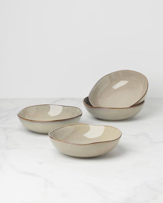 Oneida 899210 Organic Shades Oatmeal Pasta Bowls, Set Of 4, Service For 4