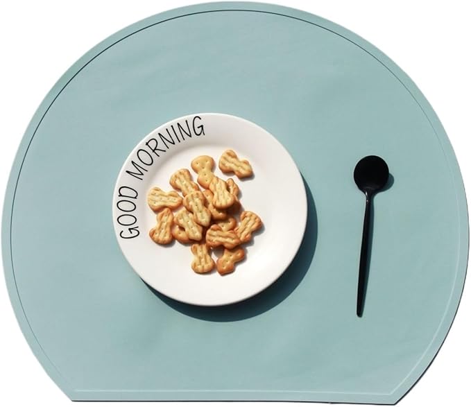 Silicone Tableware Pad Waterproof Placemat Table Mat Heat Insulation Anti-Skidding Washable for Kitchen Dining(Mint Green)