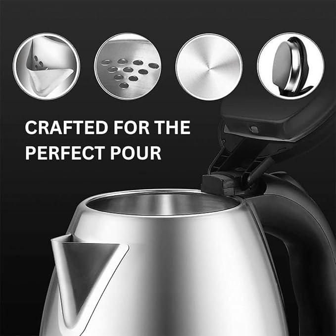 1.7 L Electric Kettles Stainless Steel | Hot Water coffee Stainless Steel Travel Tea Maker kettle for Boiling |Tea Maker Machine | Electric Hot Pots Teapot | Top 10 Best Electric Kettle