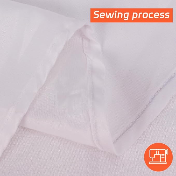 Cuckan 120 Inch Round Tablecloth, 6 Pack White Stain Resistant and Wrinkle-Free Polyester Table Cover for Wedding, Banquet, Party, Restaurant– [White], [6-Pack]