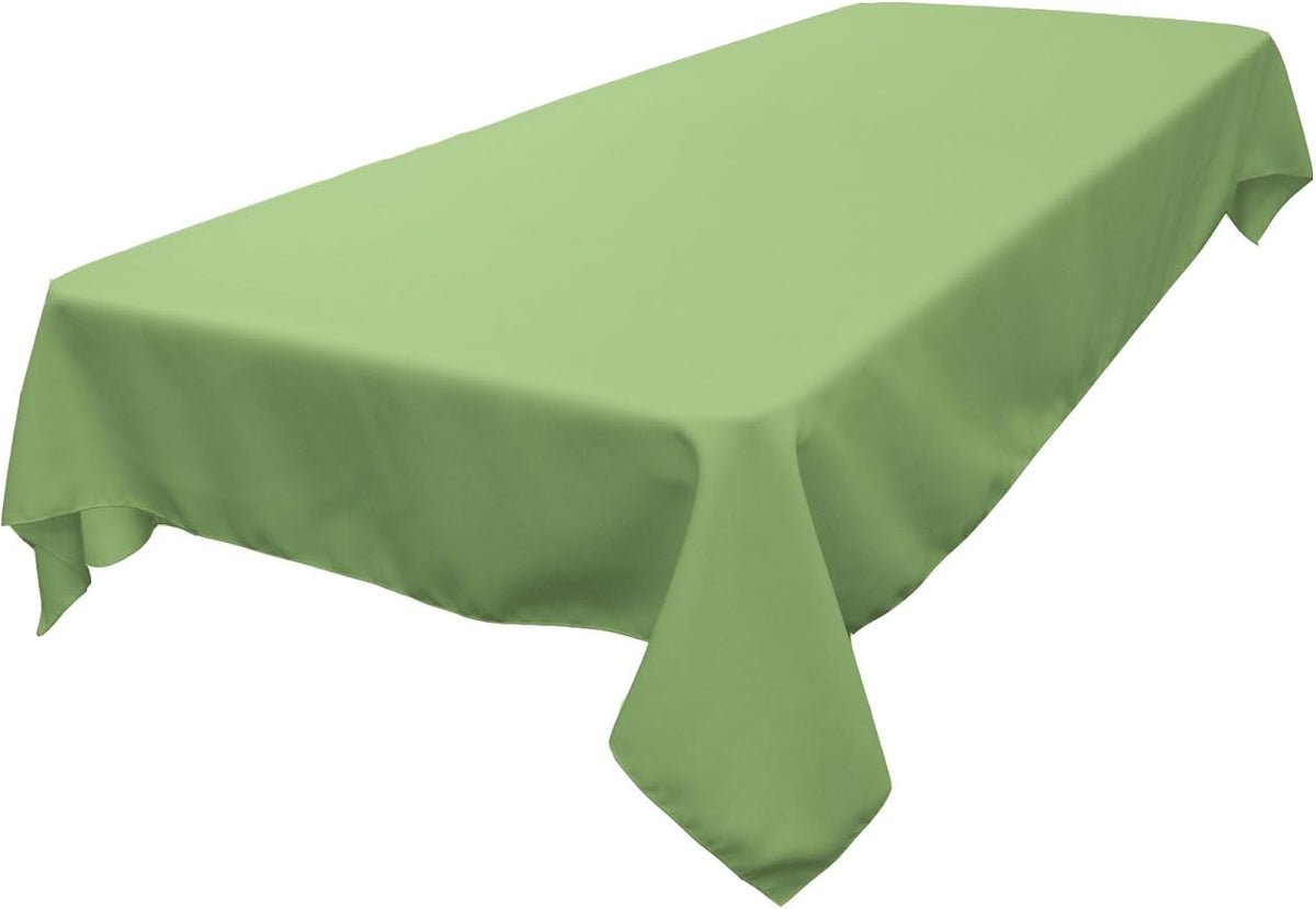 LA Linen Polyester Poplin Washable Rectangular Tablecloth, Stain and Wrinkle Resistant Table Cover 60x84, Fabric Table Cloth for Dinning, Kitchen, Party, Holiday 60 by 84-Inch, Sage