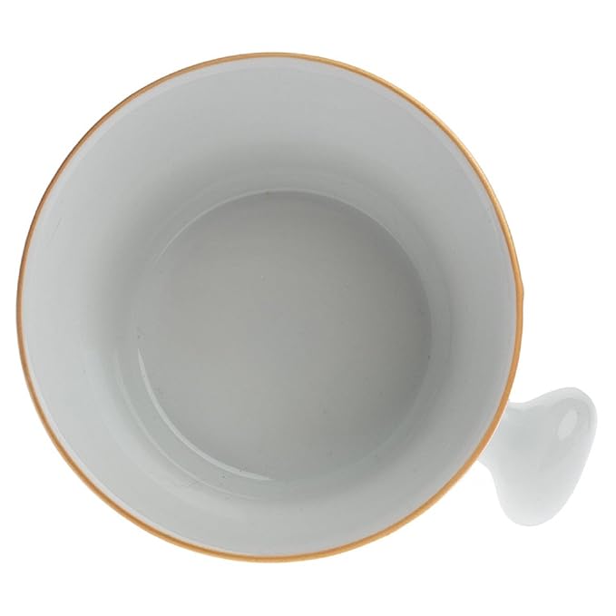 Fendrihan Porcelain Apothecary Shaving Mug, Hand-Painted Rim (Golden)