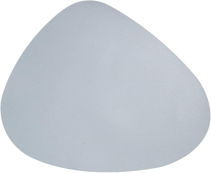 Leather Western Placemat Tableware Pad Oil Water Heat Insulation Non-Slip Tablemat Coaster for Kitchen Washable Cup(Light Gray,11x13cm)
