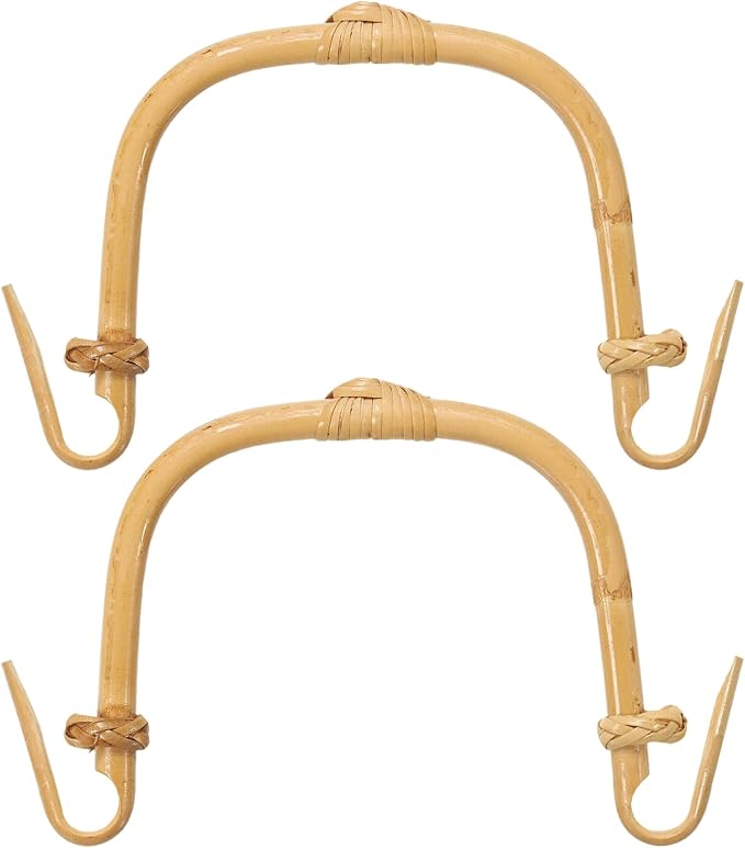 uxcell 2Pcs Bamboo Teapot Handle U-Shape Handle Replacement for Span 4.3-5.1 Inch Ceramic Pottery Tea Pots Tea Kettle Accessories Supplies, Heart Knot