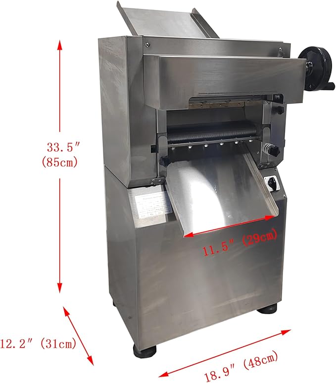 Commercial Electric Noodle Machine High-speed Press Dough Machine for Pasta,Dumpling Skin,Noodle,Bread Electric Dough Sheeter with 1.5mm Cutter 35KG/H 1.5KW 110V