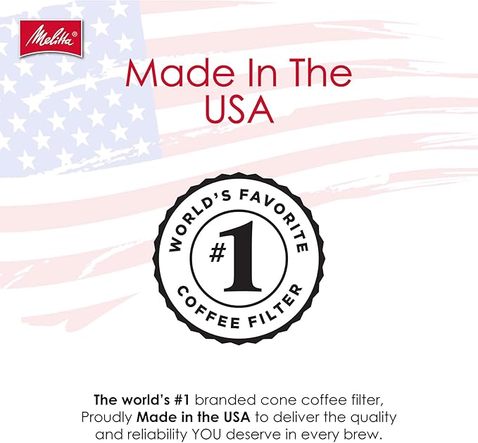 Melitta #2 Cone Coffee Filters, Natural Brown, 100 Count (Pack Of 6), 600 Total Filters - Fits all 2-6 Cup Cone Coffee Makers and 1-cup Pour-Over Brewers, Compostable, Tear-Resistant, Made in USA