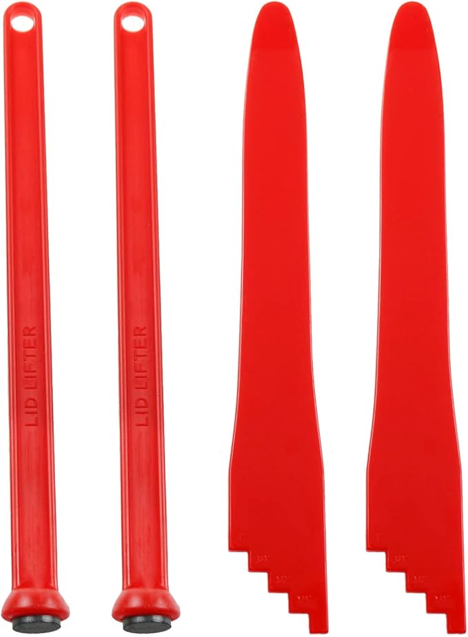 2pcs Canning Bubble Popper Bubble Remover and 2pcs Jar Lid Lifter Magnetic Lid Lifter, Household Canning Tools Kitchen Canning Tools, Red