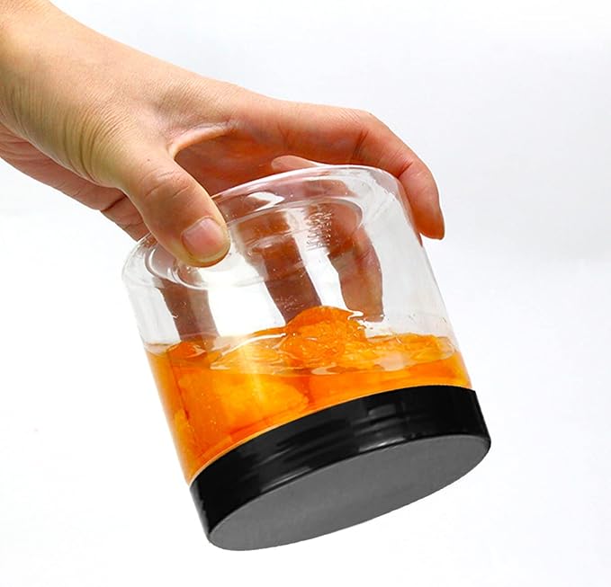 Lainrrew 8 Pcs 14oz Plastic Jars with Lids, Clear Plastic Slime Containers Plastic Round Storage Jars Container Wide Opening Storage Jars for Kitchen, Home, Crafts Storage