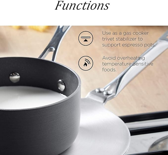 9.45inch Stainless Steel Coffee Milk Cookware Simmer Ring Induction adapter Hob Plate Heat Diffuser for Glass/Ceramic/Stailness Steel Cookware