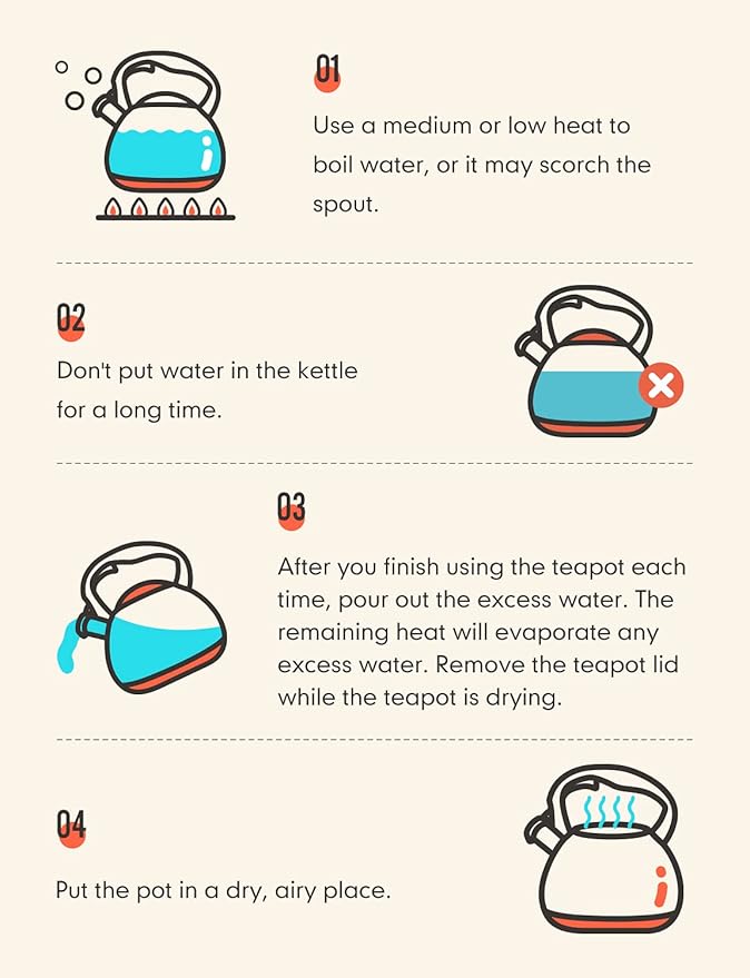 BELANKO 2.7 Quart Tea Kettle for Stovetops - Food Grade Stainless Steel Teapot with Loud Whistle, Cool-Touch Wood Pattern Handle, Rust-Resistant Whistling Kettle - Starry Cream