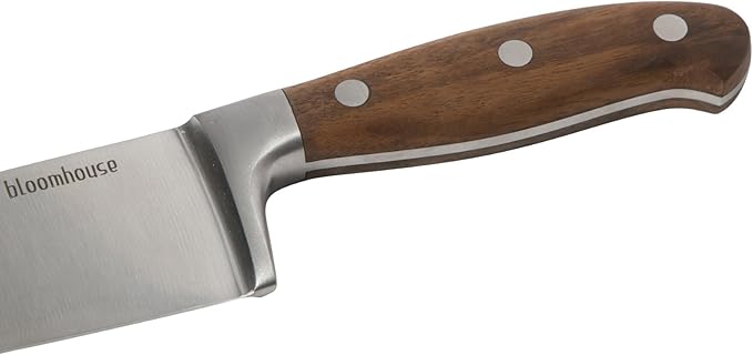 Bloomhouse 8 Inch German Steel Chef's Knife W/Walnut Wood Forged Handle