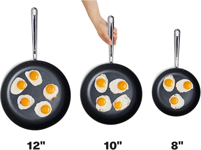 Misen Carbon Nonstick™ Frying Pan – Carbon Steel Pan, Naturally Nonstick No-Coating Surface, Ultra-Durable & Oven-Safe, Induction & Gas Compatible - 10 Inch
