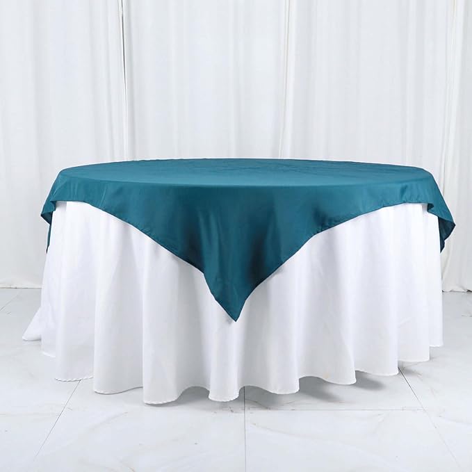 Efavormart 54x54 Peacock Teal Wholesale Linens Seamless Polyester Square Linen Tablecloth for Wedding Banquet Party Restaurant