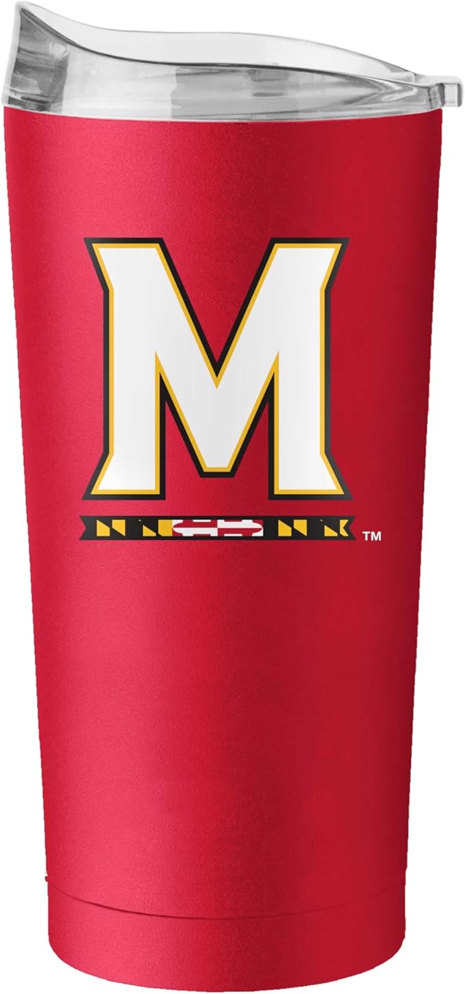Logo Brands NCAA 20 oz Powder Coat Stainless Tumbler -Double-Wall Insulated Everday Tumbler for Hot or Cold Drinks, High Lip Lid, Team Color