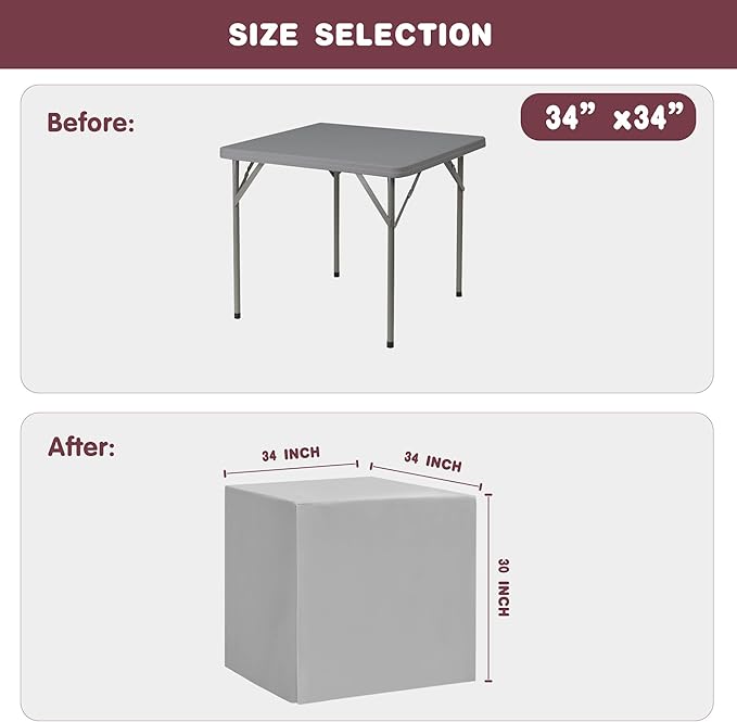 HolidayIdeas 2 Pack Square Fitted Table Covers - 34 x 34 Inch -Card Table Clothes Washable Tablecloth Protectors for Parties, Holiday Dinner, Trade Show, Vendor Stand, Butter Cream