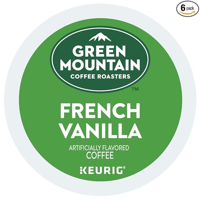 Green Mountain Coffee, French Vanilla, Single-Serve Keurig K-Cup Pods, Light Roast Coffee, 144 Count (6 Boxes of 24 Pods)