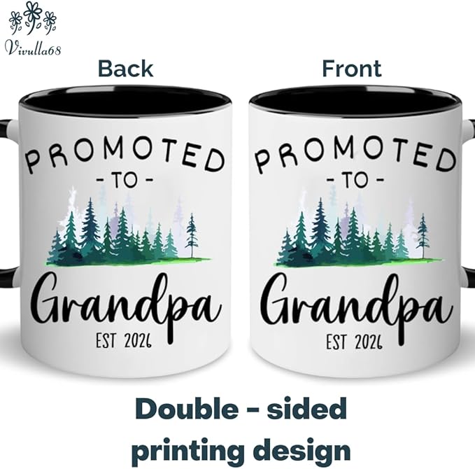 Vivulla68 Promoted to Grandparents Mug 2026 with Greeting Card, Pregnancy Reveal Gift for New Grandma and Grandpa, First Time Grandparents Coffee Cup, Baby Announcement Idea, Grandma And Grandpa Mugs