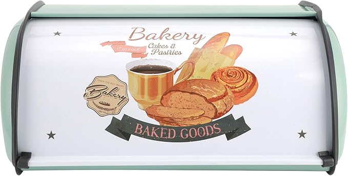 Stainless Steel Bread Box, Large Rectangular Bread Keeper, Airtight, Countertop, 5.9x9.4x13in