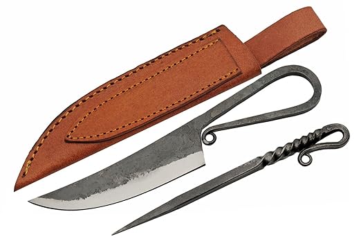 7.75" Hand Forged Medieval Style Feasting Knife With Sheath