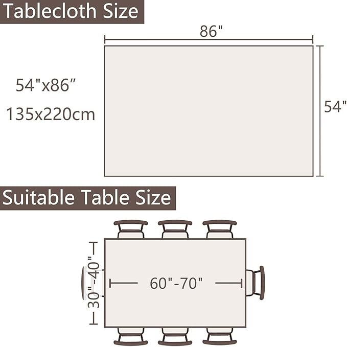 SIELUNO Rectangle Table Cloth Rustic Farmhouse Tablecloth Heavy Duty Cotton Linen Waterproof Wrinkle Free Table Cloths for Kitchen and Dining Room-Hollow Light Grey-Rectangle, 54"x86", 6-8 Seats