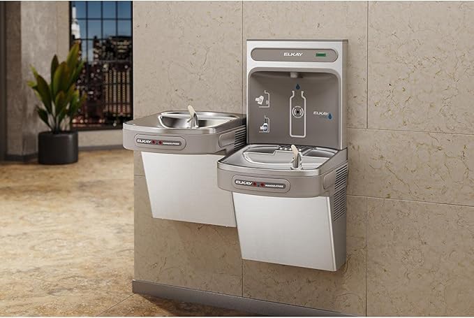 Elkay EZH2O Bottle Filling Station with Bi-Level ADA Cooler Dual Hands Free Activation Refrigerated Stainless
