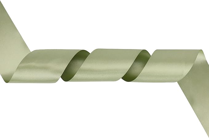MEEDEE Green Satin Ribbon Lux Double Faced Satin Ribbon 3 Inch Green Christmas Ribbons by 10 Yards Olive Green Ribbons for Christmas Tree, Flower Bouquet, Weddings, Bow Making, Holiday Decorating